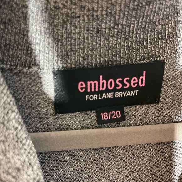 Embossed for Lane Bryant size 18/20 1 pc sweater w/plaid, very over sized/long - Picture 3 of 4